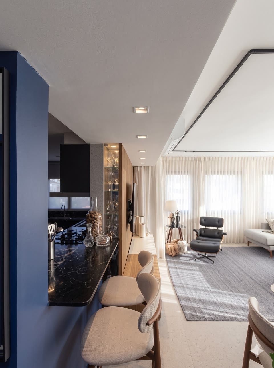 Sala decorada com cortina sob medida